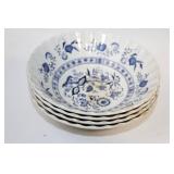 Vintage Blue and White Floral China Dinnerware Set - 29 Pieces