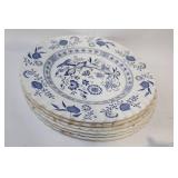 Vintage Blue and White Floral China Dinnerware Set - 29 Pieces