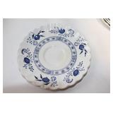Vintage Blue and White Floral China Dinnerware Set - 29 Pieces