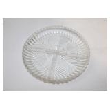 Vintage Glass Hen on Nest Dish and Divided Clear Glass Plate