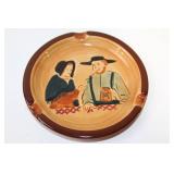 Vintage Pennsbury Pottery Ashtray with Amish Couple Design