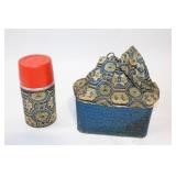Vintage Insulated Thermos with Fabric Cover and Carrying Bag