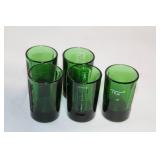 Set of 5 Vintage Green Glass Shot Glasses