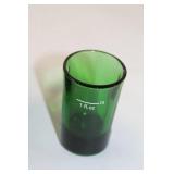 Set of 5 Vintage Green Glass Shot Glasses