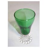 Set of 29 Green and Clear Glass Goblets