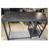 Black Industrial Style Workbench Table with Metal Shelving