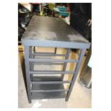Black Industrial Style Workbench Table with Metal Shelving