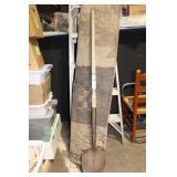 Used Rusty Shovel with Wooden Handle