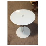 Glass Top Round Side Table with Metal Base