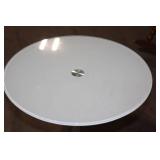 Glass Top Round Side Table with Metal Base