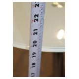 Glass Top Round Side Table with Metal Base