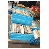 Extensive Collection of Vintage Vinyl Records in Storage Crates