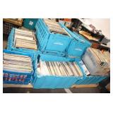 Extensive Collection of Vintage Vinyl Records in Storage Crates