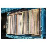 Extensive Collection of Vintage Vinyl Records in Storage Crates