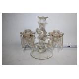 Vintage Glass Candelabra with Ornate Design