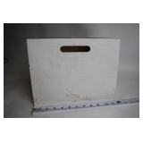 Festive Wooden Merry Christmas Storage Box with Cutout Handles