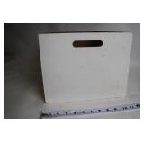 Festive Wooden Merry Christmas Storage Box with Cutout Handles