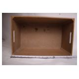 Festive Wooden Merry Christmas Storage Box with Cutout Handles