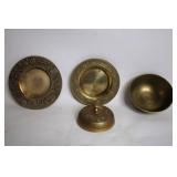 Set of 3 Engraved Brass Bowls with Victorian Design