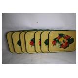Set of 10 Vintage Floral Metal Serving Trays