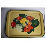Set of 10 Vintage Floral Metal Serving Trays