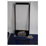 Set of 4 NFL Super Bowl Commemorative Lucite Ticket Holders