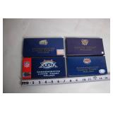Set of 4 Commemorative Lucite Ticket Holders for Super Bowl XXXII and XXXIX