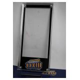 Set of 4 Commemorative Lucite Ticket Holders for Super Bowl XXXII and XXXIX
