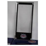 Set of 4 Commemorative Lucite Ticket Holders for Super Bowl XXXII and XXXIX