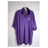 2XL Purple Reebok Vikings Polo Shirt with Embroidered Logo