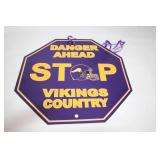 Set of 2 Minnesota Vikings Metal Wall Signs