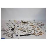Large Assorted Costume Jewelry Lot Including Necklaces, Bracelets, and Earrings