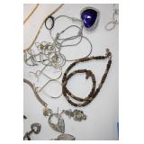 Large Assorted Costume Jewelry Lot Including Necklaces, Bracelets, and Earrings