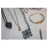 Large Assorted Costume Jewelry Lot Including Necklaces, Bracelets, and Earrings