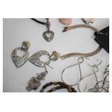 Large Assorted Costume Jewelry Lot Including Necklaces, Bracelets, and Earrings