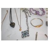 Large Assorted Costume Jewelry Lot Including Necklaces, Bracelets, and Earrings