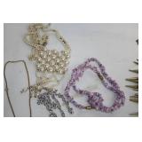 Large Assorted Costume Jewelry Lot Including Necklaces, Bracelets, and Earrings