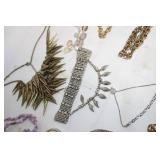 Large Assorted Costume Jewelry Lot Including Necklaces, Bracelets, and Earrings