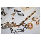 Large Assorted Costume Jewelry Lot Including Necklaces, Bracelets, and Earrings