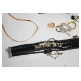 Large Assorted Costume Jewelry Lot Including Necklaces, Bracelets, and Earrings