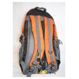 Bright Orange Hiking and Camping Backpack with Multiple Compartments