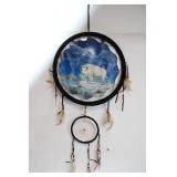 Dreamcatcher with White Buffalo and Feather Accents