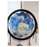 Dreamcatcher with White Buffalo and Feather Accents