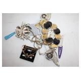 Assorted Fashion Jewelry Collection with Decorative Storage Box