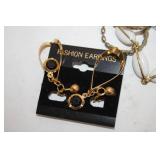 Assorted Fashion Jewelry Collection with Decorative Storage Box