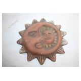 Antique Sun and Moon Ceramic Wall Plaque