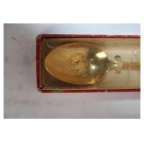 Vintage Collectors Spoon with Red Rose Design in Box