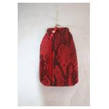Red Snakeskin Pattern Clutch and Matching Compact Mirror