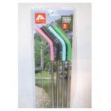 Ozark Trail Reusable Straws Set with Cleaning Brush - 5 Pieces