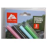 Ozark Trail Reusable Straws Set with Cleaning Brush - 5 Pieces